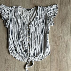 Blue and white striped beachy shirt/blouse
